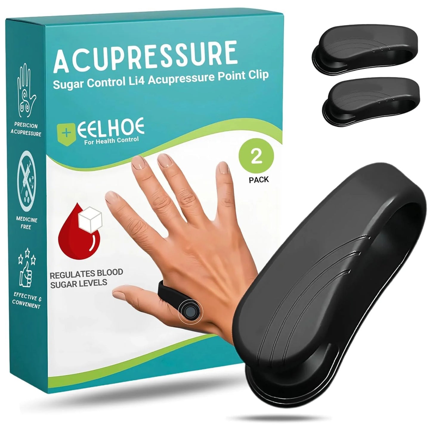 Acupressure Clip For Diabetics/Sugar - Buy 1 Get 3 Free